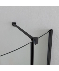 BOX DOCCIA "STELLA" SEMICIRCOLARE ALLUMINIO NERO, 80X80X190 CM